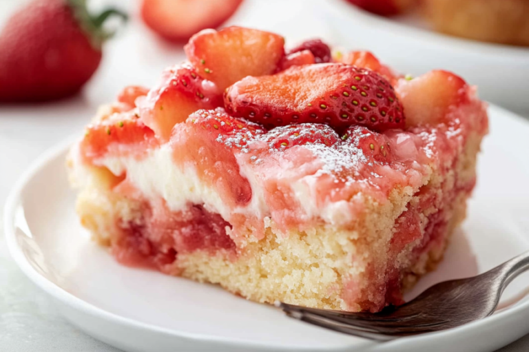 Strawberry Earthquake Cake