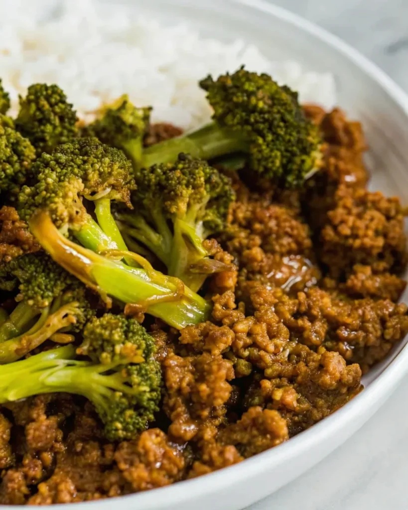 Honey Garlic Ground Beef and Broccoli
