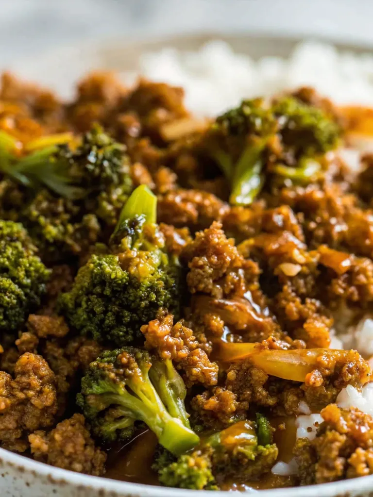 Honey Garlic Ground Beef and Broccoli
