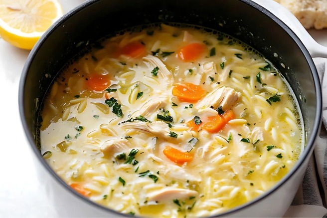 Lemon Chicken Orzo Soup