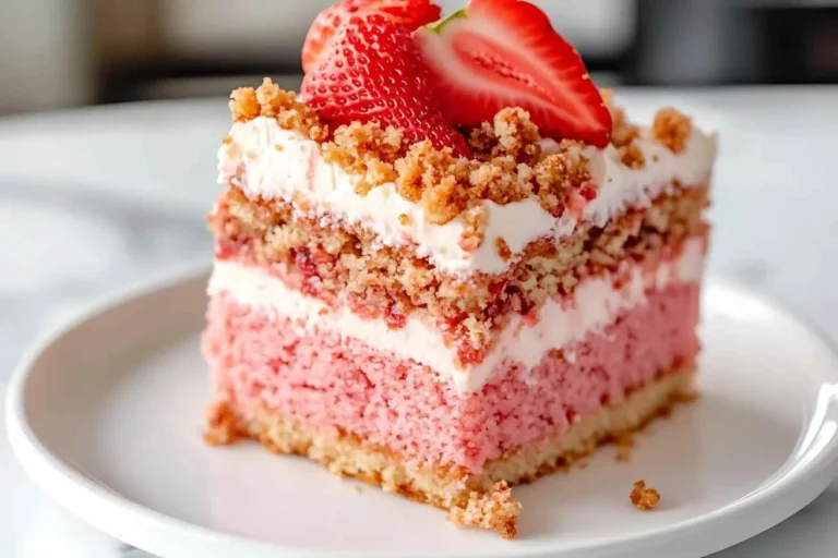 What is Strawberry Crunch Cake Made Of
